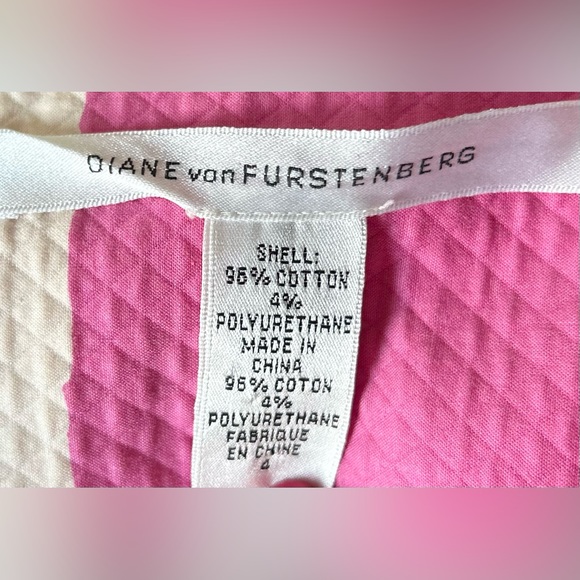 Diane Von Furstenberg Stripe Skirt Cotton Blend | Size 4 - Picture 7 of 7